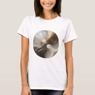 T-shirt Conception d'art en verre YIN YANG argentée audaci