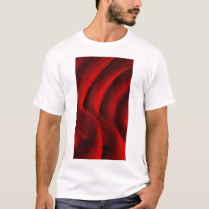 T-shirt Conception d'art moderne gras flux abstrait rouge 