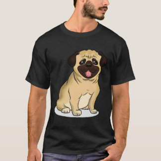 T-shirt Conception d'autocollant de Pug mignon Classique 8