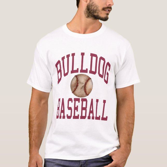 T-shirt Conception de base-ball de Buldog pleine (Devant)