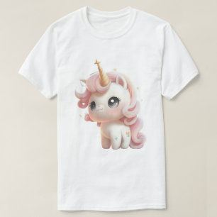 T-shirt Conception de bébé licorne de dessin animé mignon