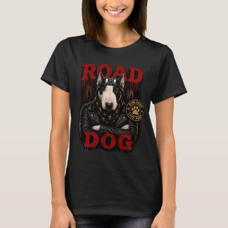 T-shirt Conception de Biker Bull Terrier – Road Dog Ride H