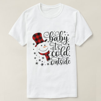 T-shirt Conception de bonhomme de neige à carreaux « Baby