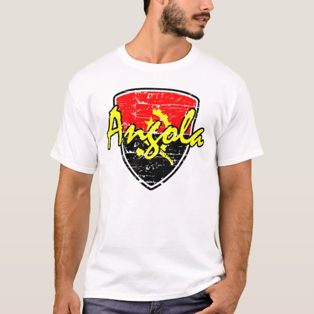 T-shirt Conception de bouclier de l'Angola (Devant)