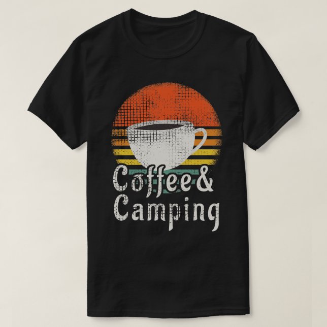 T-shirt Conception de café de camping (Design devant)