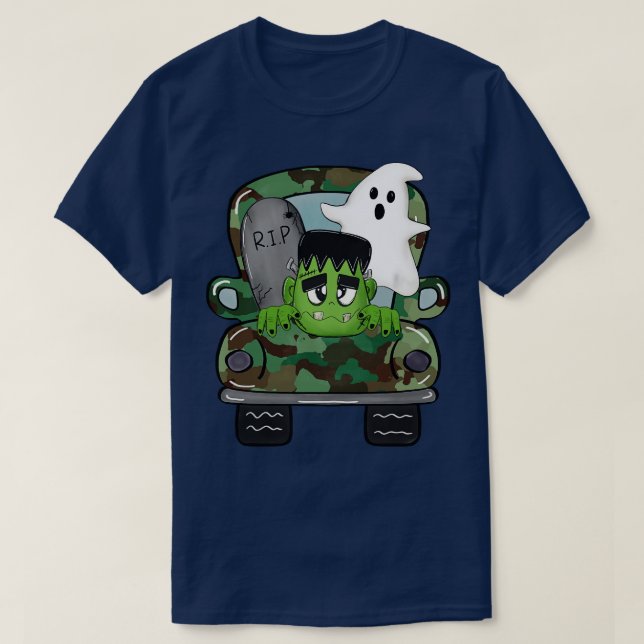T-shirt Conception de camion Halloween (Design devant)