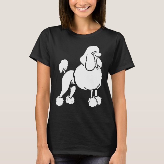 T-shirt conception de caniche blanc (Devant)