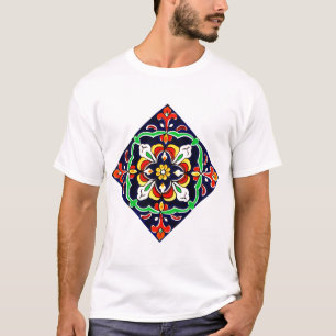 T-shirt Conception de carreau de terre cuite Talavera mexi