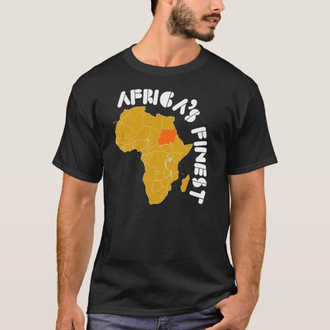 T-shirt Conception de carte du Soudan (Devant)