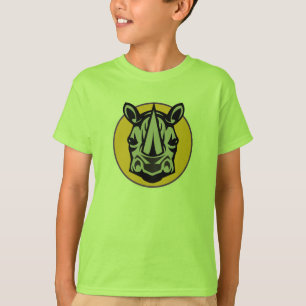 T-shirt conception de cercles rhino mascotte
