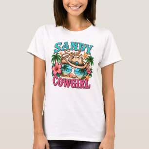 T-shirt Conception de chapeau de cowgirl occidental de pla