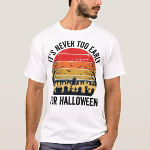 T-shirt Conception de chat de cimetière de coucher de sole