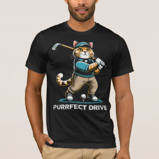 T-shirt Conception de chat de golf de Drive