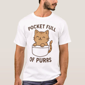 T-shirt Conception de chat de poche - Poche pleine de purr