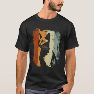 T-shirt Conception de chat rétro vintage bleu russe