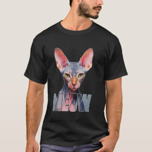 T-shirt Conception de chat Sphynx Miaou. Amoureux canadien