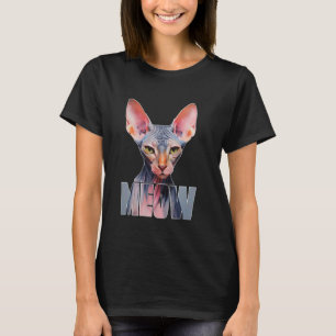 T-shirt Conception de chat Sphynx Miaou. Amoureux canadien