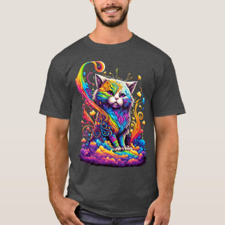 T-shirt Conception de chats Rainbow