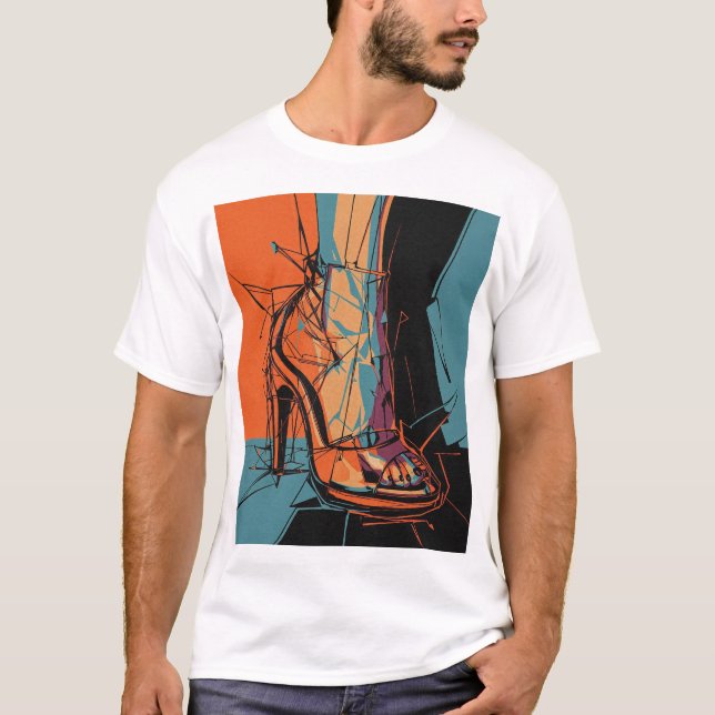 T-shirt Conception de chaussures pour femme Abstraite (Devant)