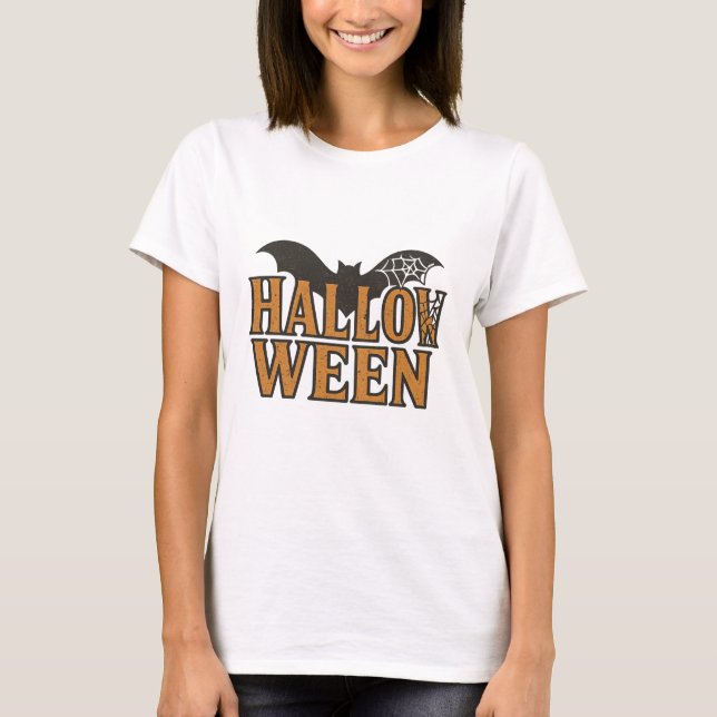T-shirt Conception de chauve-souris d'Halloween (Devant)