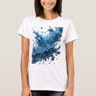 T-shirt Conception de chemise à éclaboussures d'eau argent