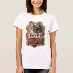 T-shirt Conception de chemise artistique orange CAT MOM