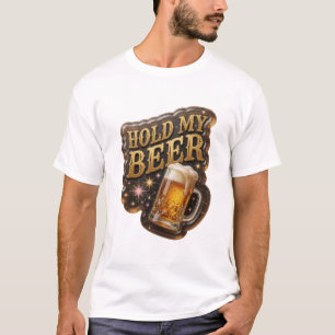 T-shirt Conception de chemise attrape-l'oeil HOLD MY BEER
