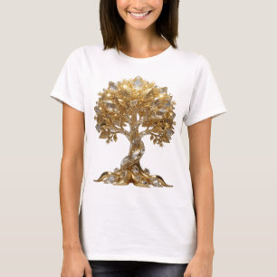 T-shirt Conception de chemise Bold Silver GOLDEN TREE OF L