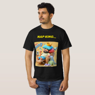 T-shirt Conception de chemise couronne oreiller Nap King.