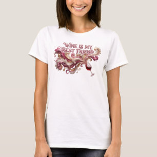 T-shirt Conception de chemise CRISP PINK WINE IS MY BEST F