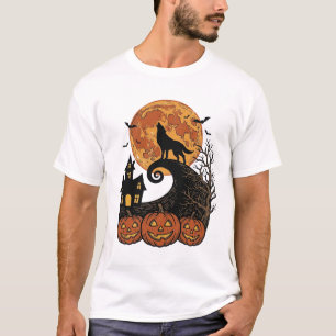 T-shirt Conception de chemise de citrouille de lune de lou