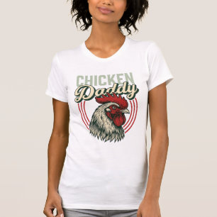 T-shirt Conception de chemise de coq de papa de poulet vin