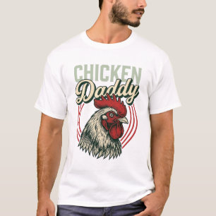 T-shirt Conception de chemise de coq de papa de poulet vin