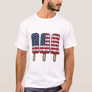 T-shirt Conception de chemise de drapeau de popsicle patri