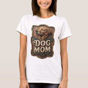 T-shirt Conception de chemise DOG MOM en or frappant