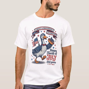 T-shirt Conception de chemise d'oie du quatrième juillet v