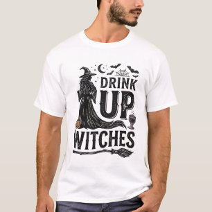 T-shirt Conception de chemise Halloween sorcières buvez vi