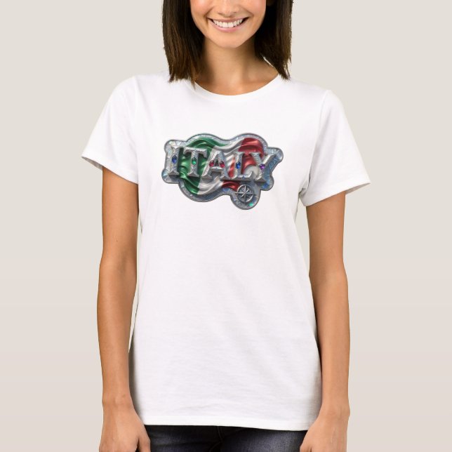 T-shirt Conception de chemise ITALIE argentée Snappy (Devant)