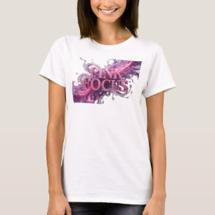 T-shirt Conception de chemise rose gras PINK FOCUS