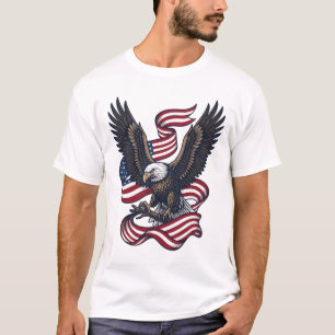 T-shirt Conception de chemise vectorielle aigle patriotiqu