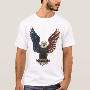 T-shirt Conception de chemise vectorielle aigle patriotiqu
