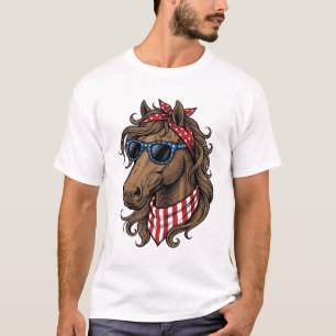 T-shirt Conception de chemise vectorielle de tête de cheva