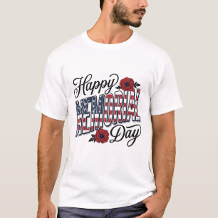 T-shirt Conception de chemise vintage Happy Memorial Day C