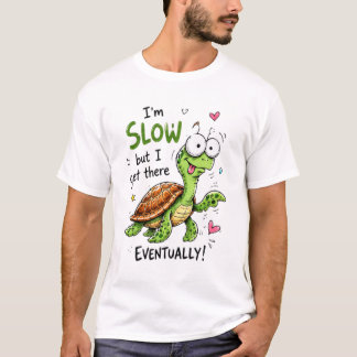 T-shirt Conception de citation de dessin animé de tortue d