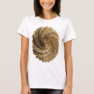 T-shirt Conception de citation de spirale dorée argentée a