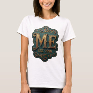 T-shirt Conception de citation Trendy Gold ME EST 1990