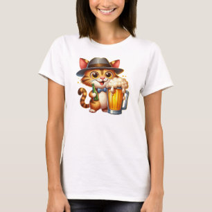 T-shirt Conception De Clipart Chat Et Bière-85244
