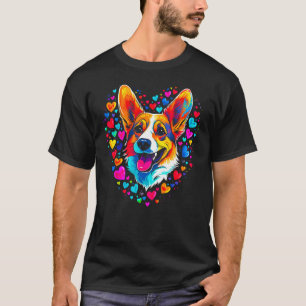 T-shirt Conception de cœur d'amour de corgi gallois de chi