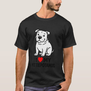 T-shirt Conception de coeur d'amour Pitbull adorable
