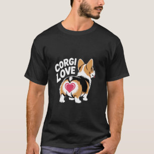 T-shirt Conception de cœur de fesse d'amour de Corgi pour 